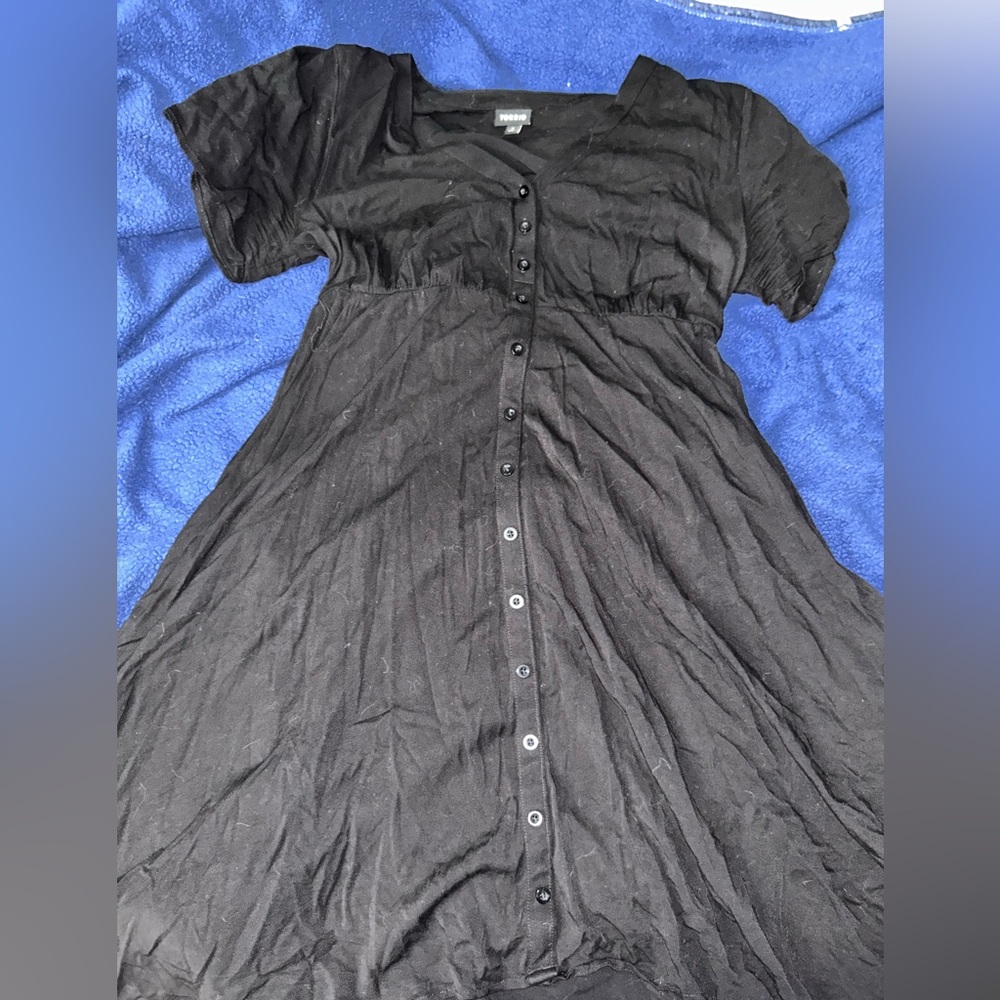 Black Button Down T-Shirt Maxi Dress
